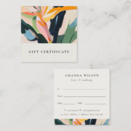 Bird Of Paradise Painted Floral Gift Certificate Fyrkantigt Visitkort