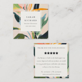 Bird Of Paradise Painted Floral Review Request Fyrkantigt Visitkort