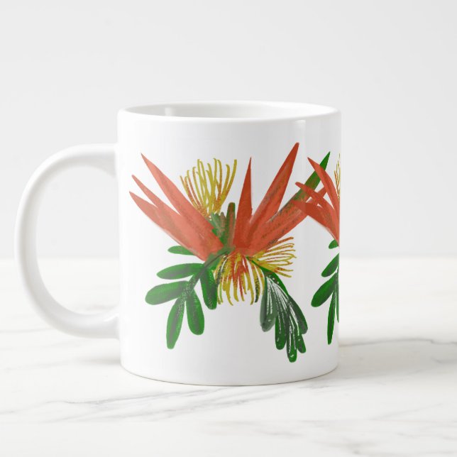Bird of Paradise Plant Art Greenery Jumbo Mugg (Vänster)