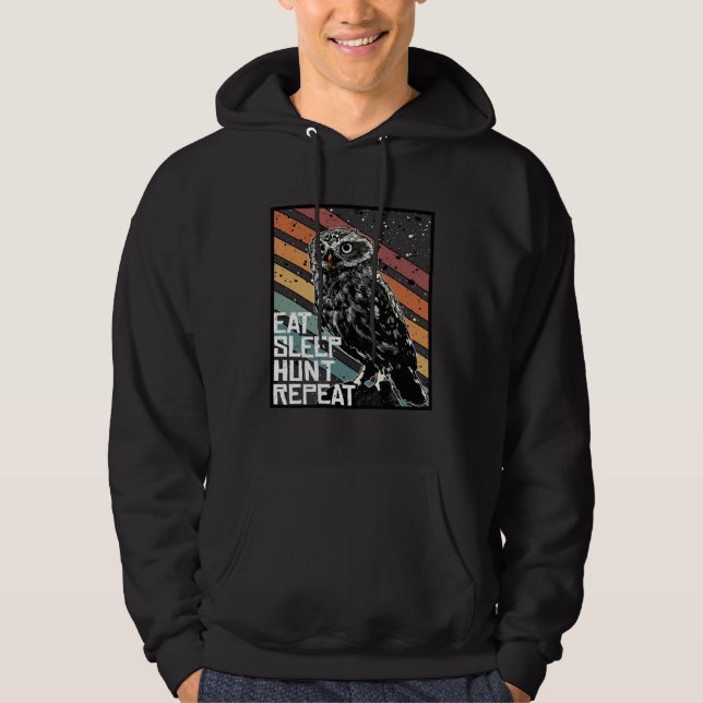 Bird Of Prey Raptor Eat Sleep Hunt Repeat Burrowin Hoodie (Framsida)