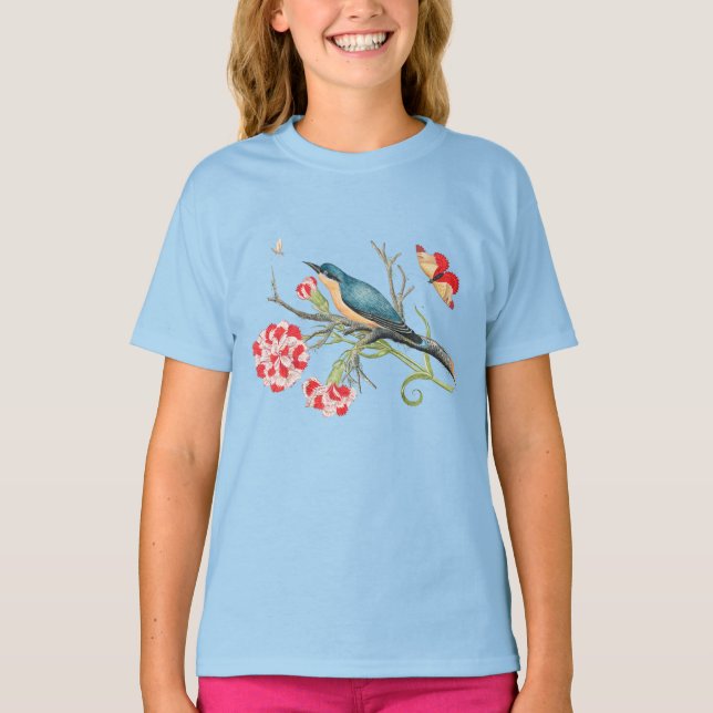 Bird on a Tree Branch T Shirt (Framsida)