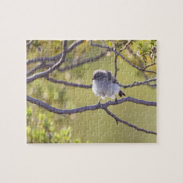 Bird on Twig (Bushtit) Puzzle Pussel (Horisontell)