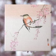 Bird on Weeping Cherry - Shidarezakura ni kotori