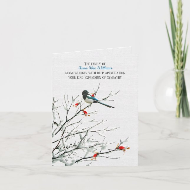 Bird on Winter Gren Sympathy Tack (Framsida)