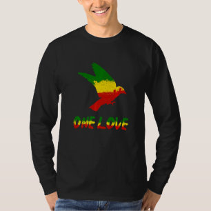 Bird One Kärlek Rasta Reggae Rastafarian Jamaica R T Shirt