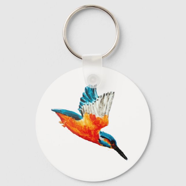 Bird Painting Flies Kingfisher Nyckelring (Framsida)