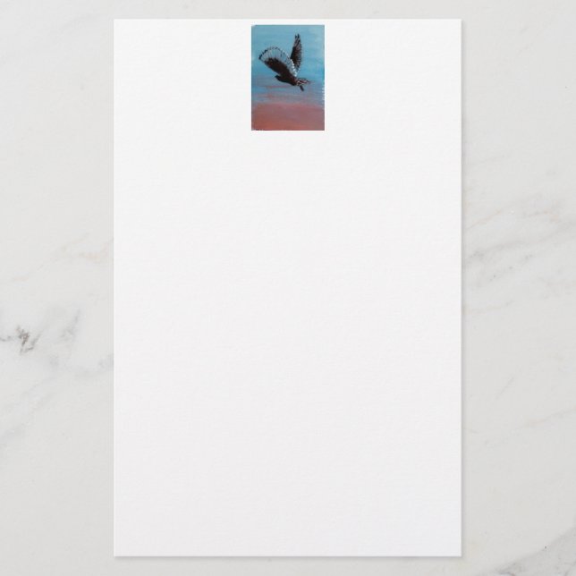 Bird Painting Sunrise Uggla Brevpapper (Framsida)