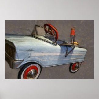 Bird Pedal Car Poster