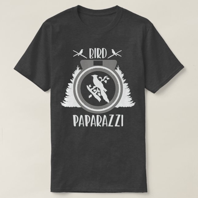Bird Photographer Bird Paparazzi roligt Bird Photo T Shirt (Design framsida)