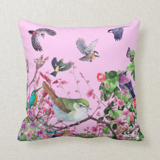 bird pink kudde