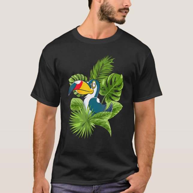 Bird Rainforest Bird Animal Tropical Toucan T Shirt (Framsida)