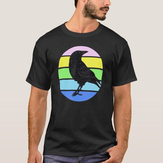 Bird Raven Silhouette Bird T Shirt (Framsida)