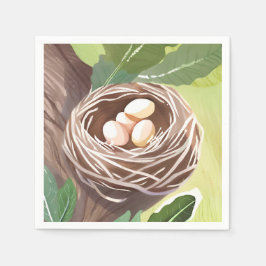 Bird’s Nest | Watercolor Eggs Nature Pappersservett