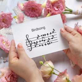 Bird Sång, fåglar på en linje Vykort