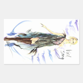 Bird Sång Rektangulärt Klistermärke