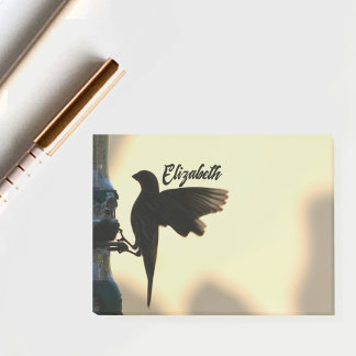 Bird Silhouette Golden Gult Personlig Post-it Block