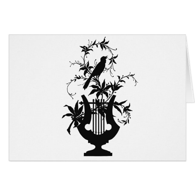 Bird silhouette hälsningskort (Framsidan Horizontal)