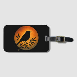 Bird Silhouette Over Full Moon Bagagebricka