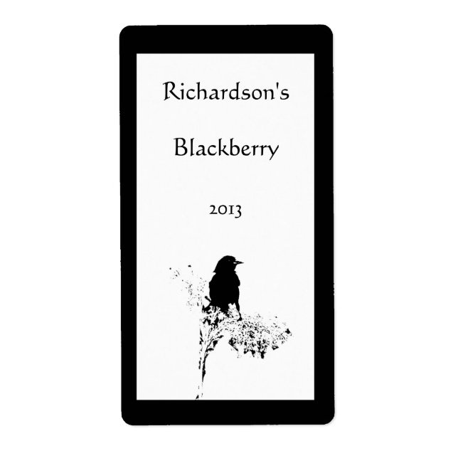 Bird Silhouette Vin-etikett Fraktsedel (Framsidan)