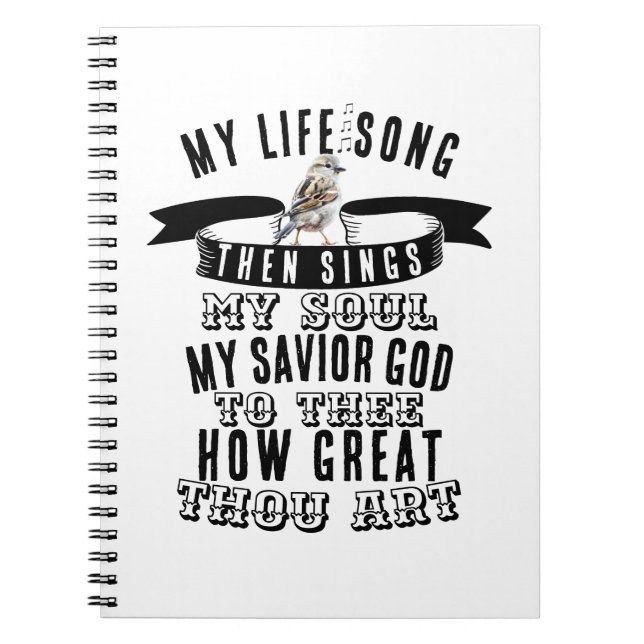 Bird Singing How Underbar Thou Art Hymn Christian Anteckningsbok (Framsidan)