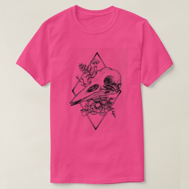 Bird Skull Garden T Shirt (Design framsida)