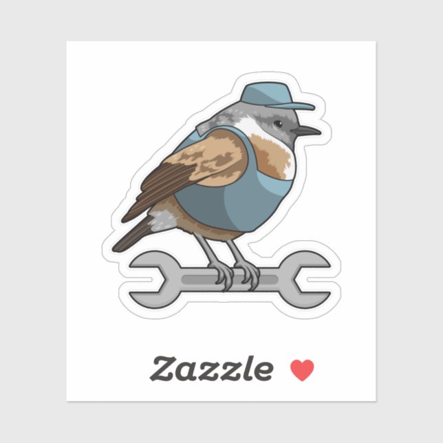 Bird som Carteur med Wrench Klistermärken (Ark)