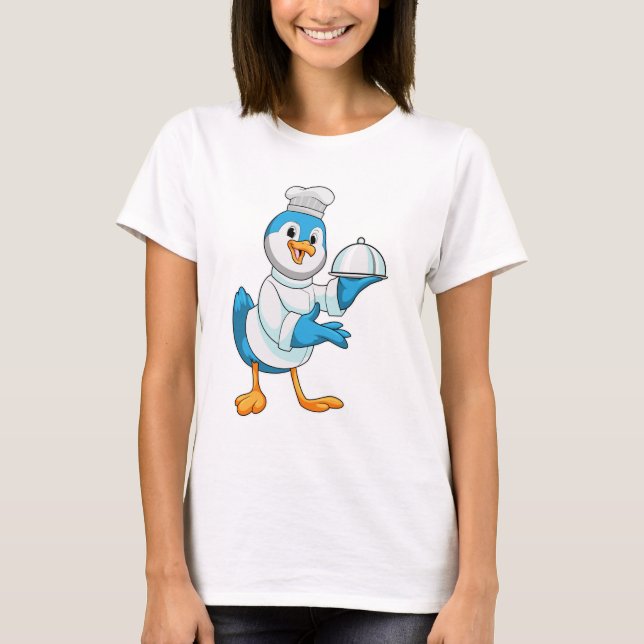 Bird som Cook med Platter T Shirt (Framsida)