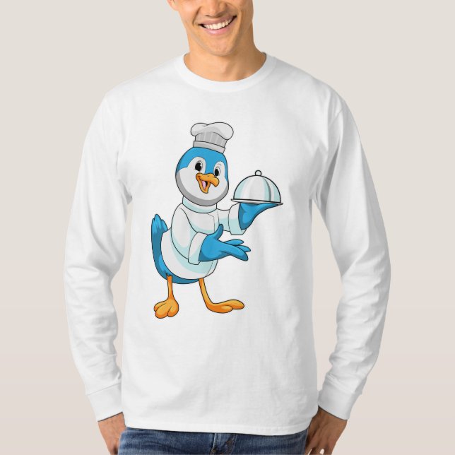 Bird som Cook med Platter T Shirt (Framsida)