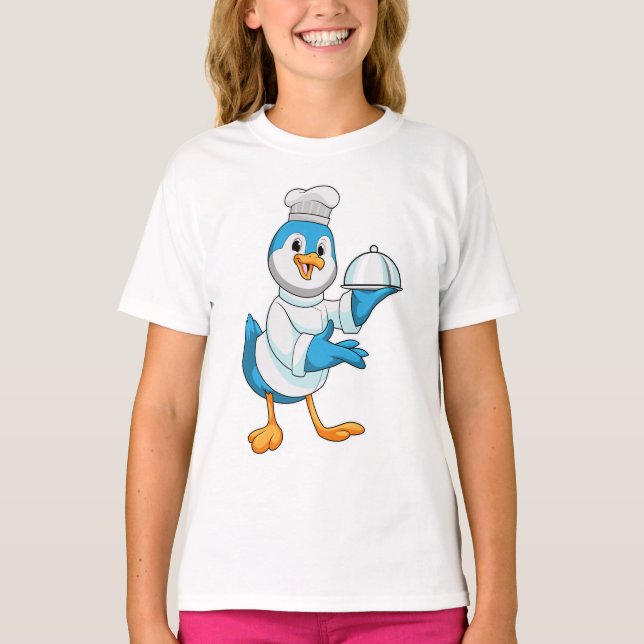 Bird som Cook med Platter T Shirt (Framsida)