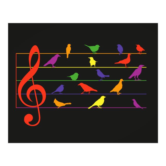 Bird Song, colorful design Fototryck (Framsidan)