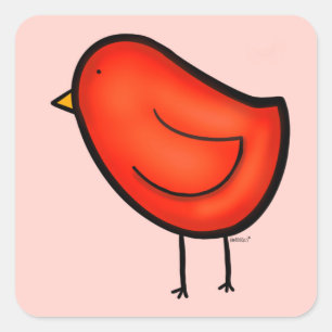Bird Sticker Fyrkantigt Klistermärke