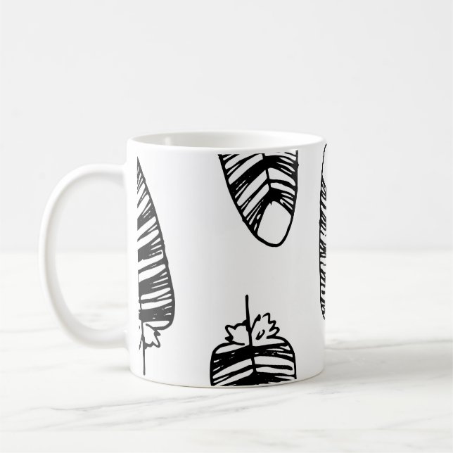 Bird striped feather pattern. Seamless pattern of  Kaffemugg (Vänster)