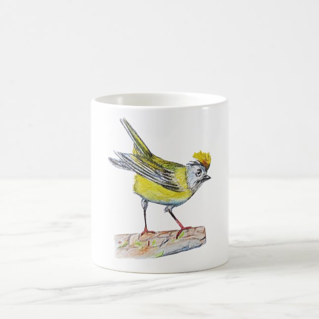 Bird Teckning Classic White Mugg (Center)