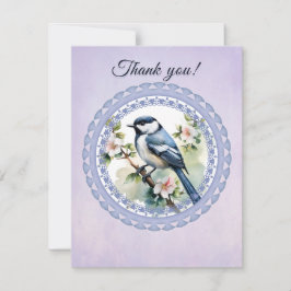 bird thank you card tack kort