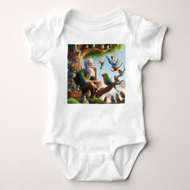 "Bird-Thated Baby Kostym för en Mysigt, Natur-Insp T Shirt (Framsida)