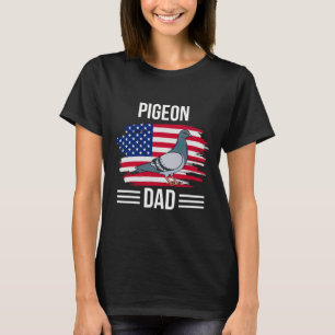 Bird US Flagga 4 juli Fars dag Pigeon Pappa T Shirt