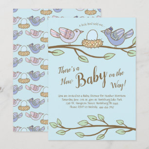 Bird Vår Baby Shower Co-ed Gender Neutral Inbjudningar