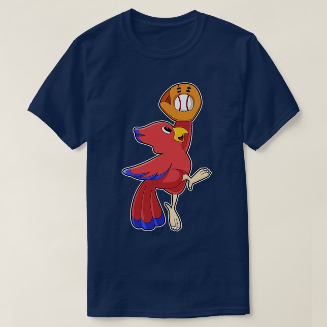 Bird vid Baseball med baskiska handskar T Shirt (Design framsida)