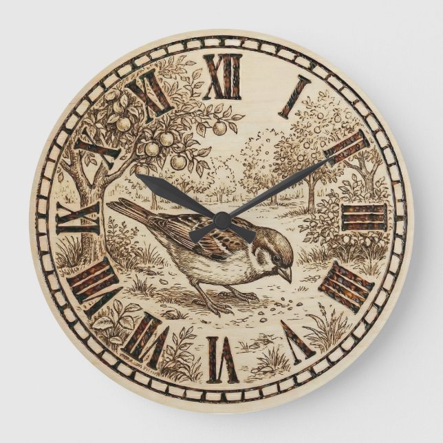  Bird Wall Clock  Stor Klocka (Framsida)