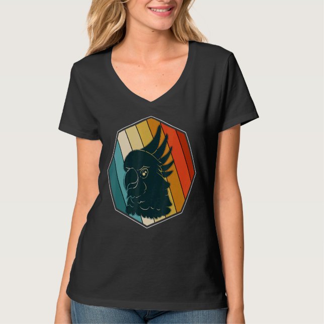 Bird Watcher Animal Parrot Retro Cockatoo T Shirt (Framsida)