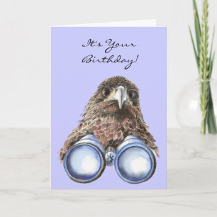 Bird Watcher Birthday Animal Humor Över Backe Kort