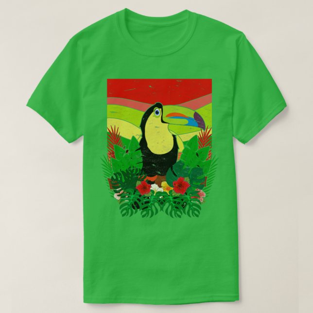 Bird Watcher Exotic Flowers Fågelskådning Älskare  T Shirt (Design framsida)
