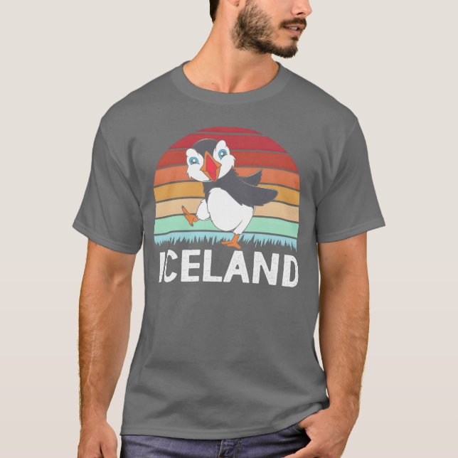 Bird Watcher Ornithology Retro Island Puffin vint T Shirt (Framsida)