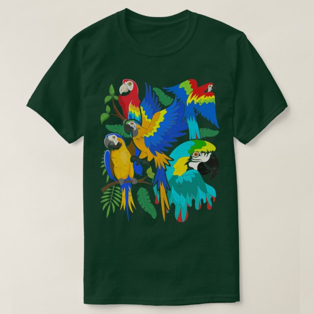 Bird Watcher Tropical Bird Macaw Parrot T Shirt (Design framsida)