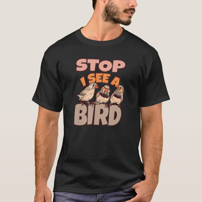 Bird Watching Binoculars Bird Species T Shirt (Framsida)