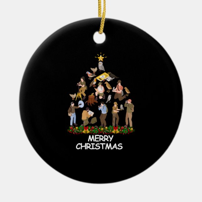 Bird Watching Julgran God jul Julgransprydnad Keramik (Framsidan)