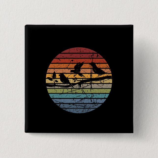 Bird Watching Retro Knapp (Framsida)