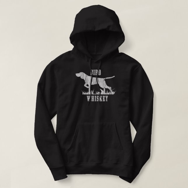 Bird Whiskey Hund Hoodie (Design framsida)