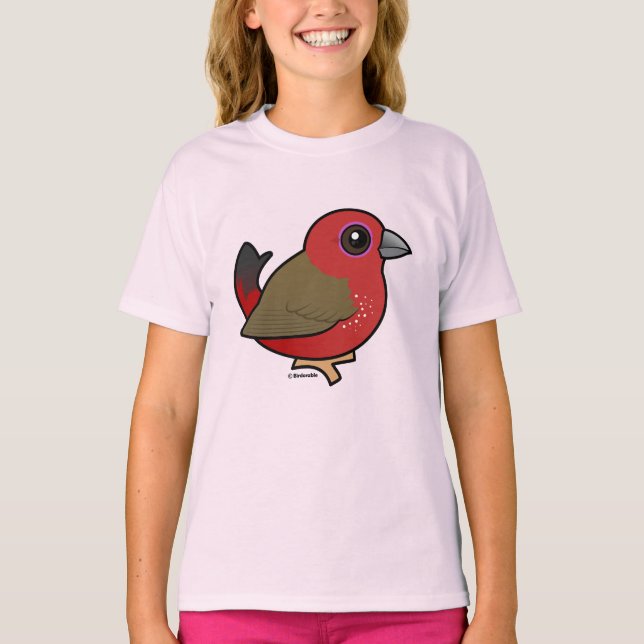 Birdable African FiRafch Cute Tecknad Bird T Shirt (Framsida)