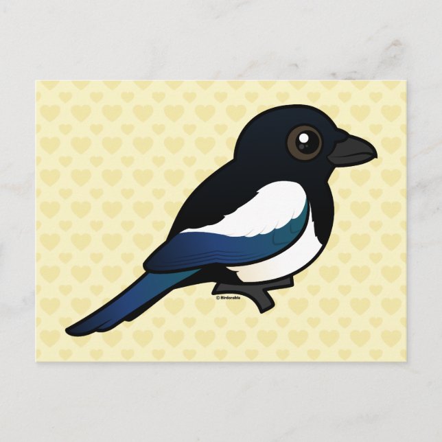 Birdable Eurasian Magpie Vykort (Framsida)